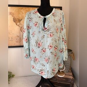 Lane Bryant lightweight floral blouse